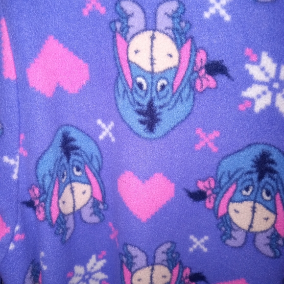 Disney Eeyore Fleece Footed Onesie Pajama, Purple, size L/G (11/13), used - Picture 2 of 7